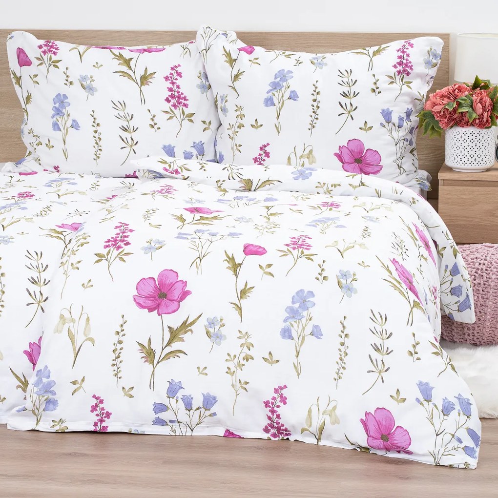 Lenjerie de pat din muselină 4Home Wildflower Harmony, 140 x 220 cm, 70 x 90 cm