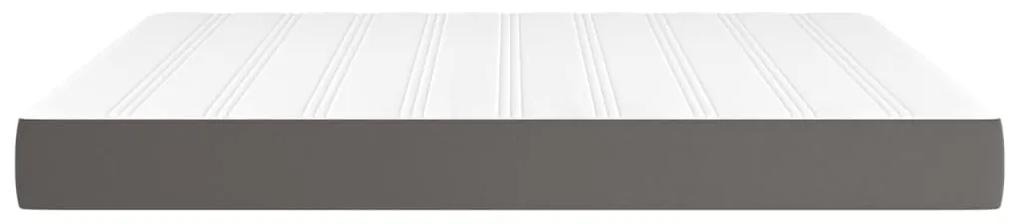 Saltea de pat cu arcuri, gri, 180x200x20 cm, piele ecologica Gri, 180 x 200 cm