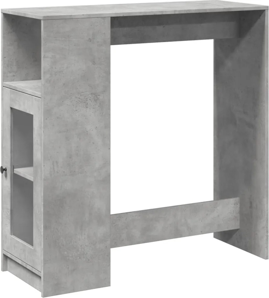 vidaXL Masă de bar cu rafturi gri beton 101x40x103,5 cm lemn prelucrat