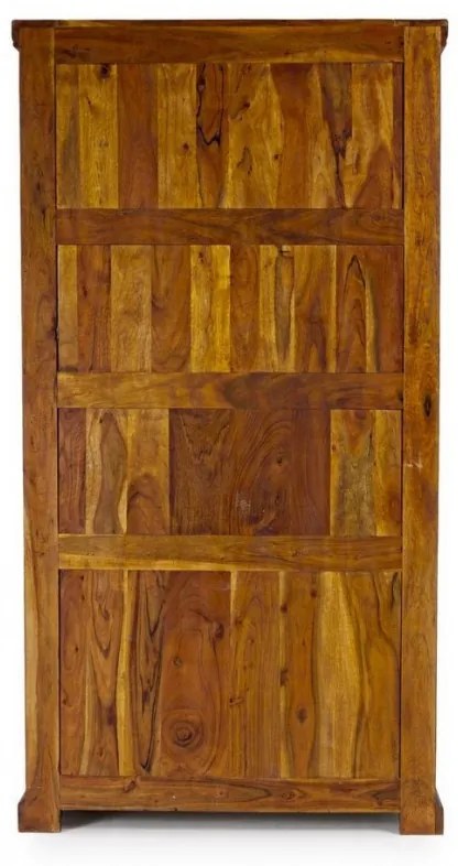 Biblioteca living maro rustic din lemn masiv de Acacia, 100 cm, Chateaux Bizzotto