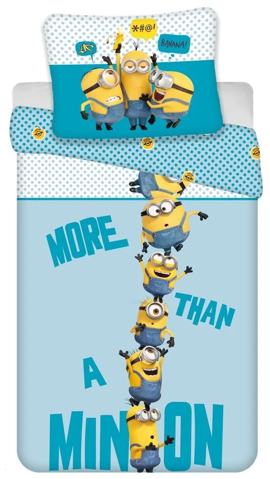 Lenjerie de pat pentru copii din microfibră pentru pat de o persoană 140x200 cm Minions 2 – Jerry Fabrics