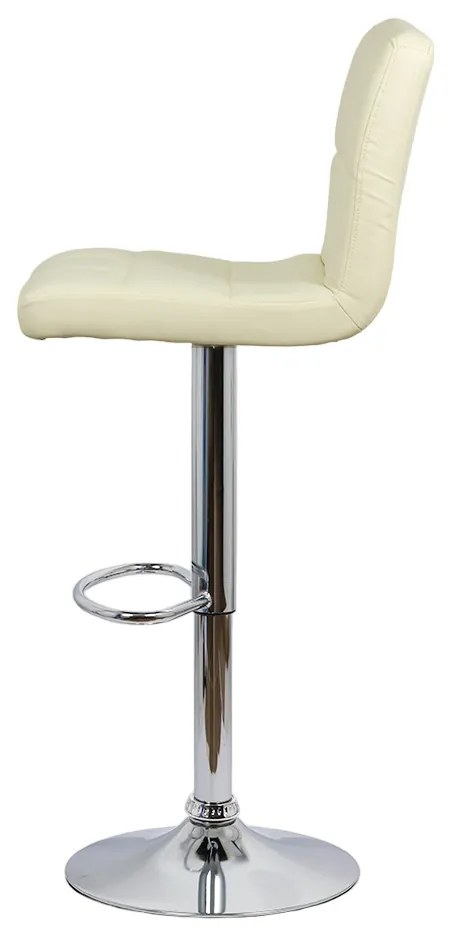 Scaun bar crem rotativ, reglabil pe inaltime, din piele sintetică ABS 191