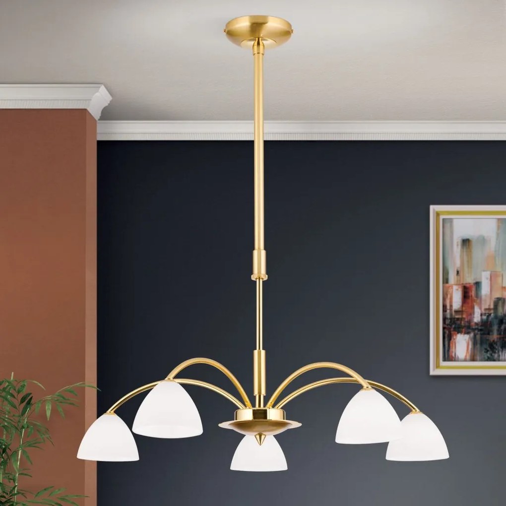 Candelabru 5 brate elegant design modern OPALDESIGN, auriu mat