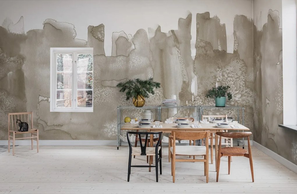 Fototapet, Watercolor City, Beige, Rebel Walls