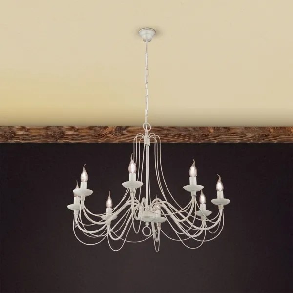 Lustră pe lanț Orion LU 1531/8 VELA 8xE14/40W/230V alb/auriu/patină