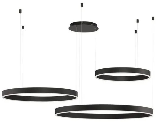 Lustra LED dimabila design circular MOTIF 3 ring negru