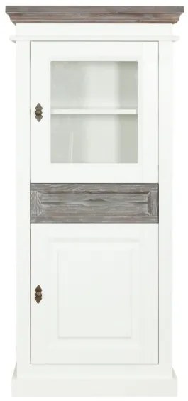 Vitrina Cu 2 Usi Si 1 Sertar Cabana Alb Si Antracite , 65.3 Cm