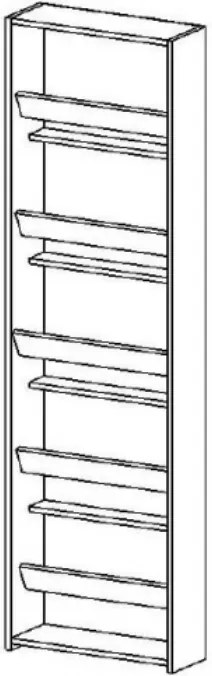 PANTOFAR CU OGLINDA,51X20X185 CM,CULOARE MARO WENGE,PAL