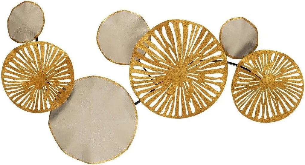 Decoratiune perete ASTRID-CH102-3, auriu/crem inchis, metal, 79x35 cm