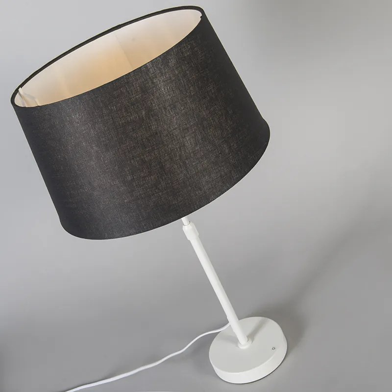 Lampă de masă albă cu abajur negru 35 cm reglabilă - Parte