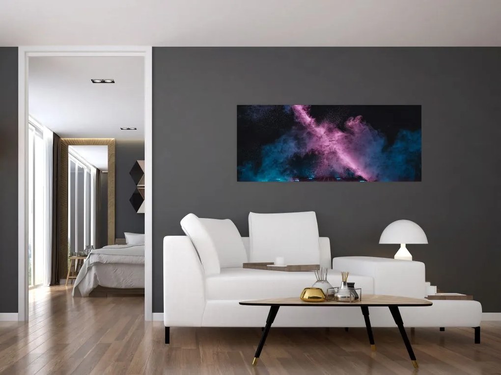 Tablou - Fum roz-albastru (120x50 cm)