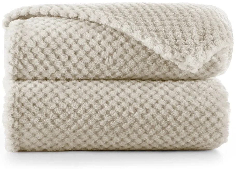 Pătură din microfibră DecoKing Henry, 170 x 210 cm, maro deschis