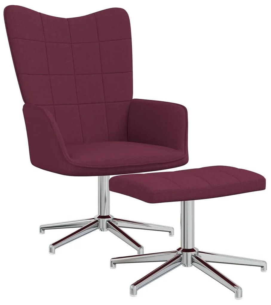 Scaun de relaxare cu taburet, violet, textil
