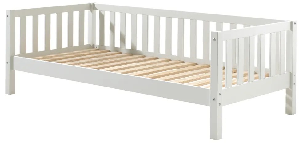 Set Pat Cabină Fritz 90x200 cm cu Sertar Suplimentar, pentru Copii, Alb – Vipack