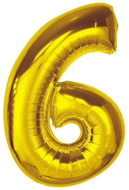 Numere Gold Balon Foilie Numărul 6 Auriu 92 cm