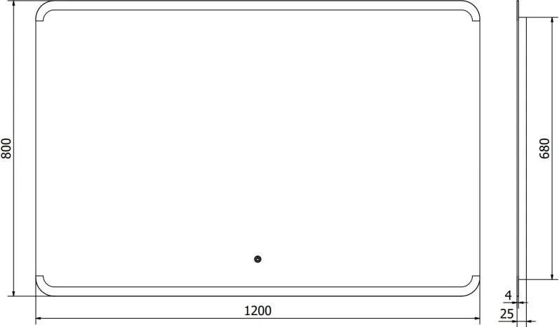 Mexen Nida oglindă de baie iluminată 120 x 80 cm, LED 6000K, anti-aburire - 9806-120-080-611-00
