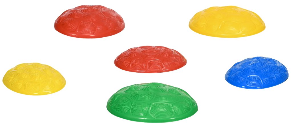 ZONEKIZ Set de 6 Piese Pietre de Echilibru Stivuibile cu Bază Antiderapantă pentru Antrenarea Echilibrului Multicolor | Aosom Romania
