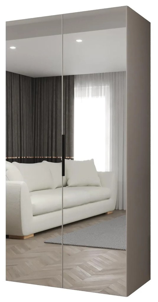 Dulap de haine 100 cm Mirabella 3 (Cașmir + Negru). 1126454