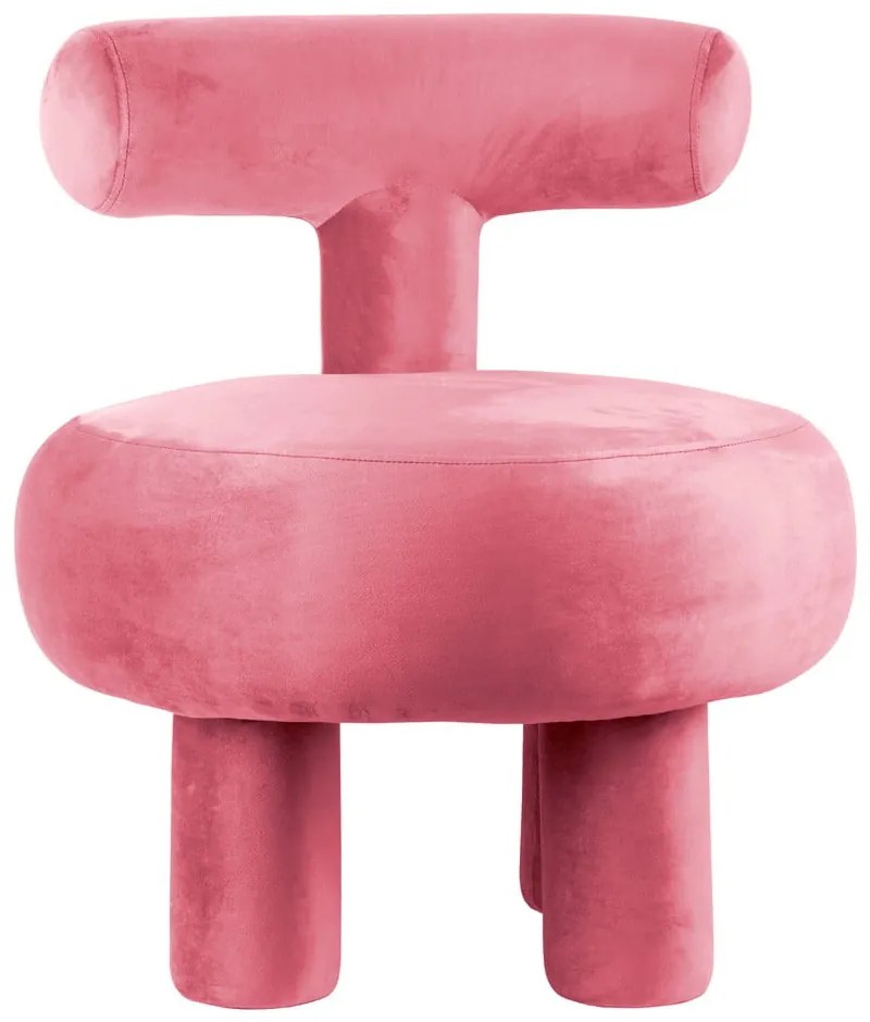 Fotoliu roz cu tapițerie din catifea Abrazo – Leitmotiv
