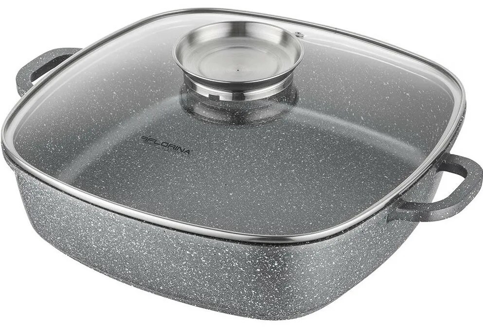 Florina Tigaie din aluminiu cu capac aromat Lava 3,5 l, 28 × 28 × 7,5 cm