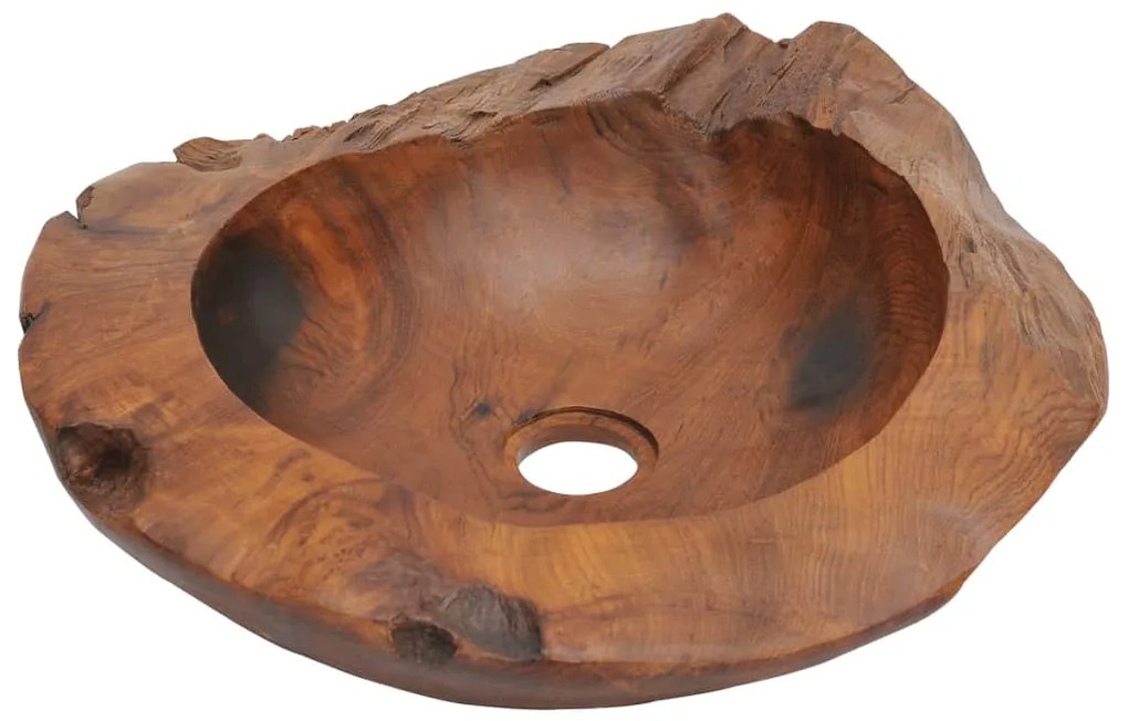 Chiuveta de baie din lemn masiv de tec, 45 cm