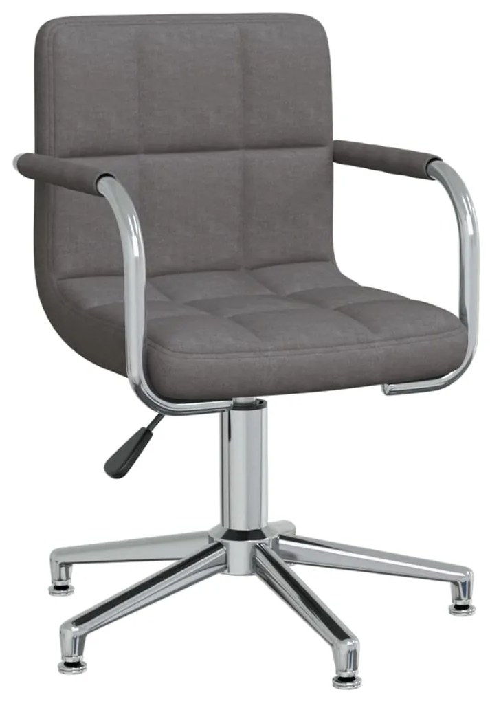 vidaXL Scaun de bucătărie pivotant, gri închis, textil