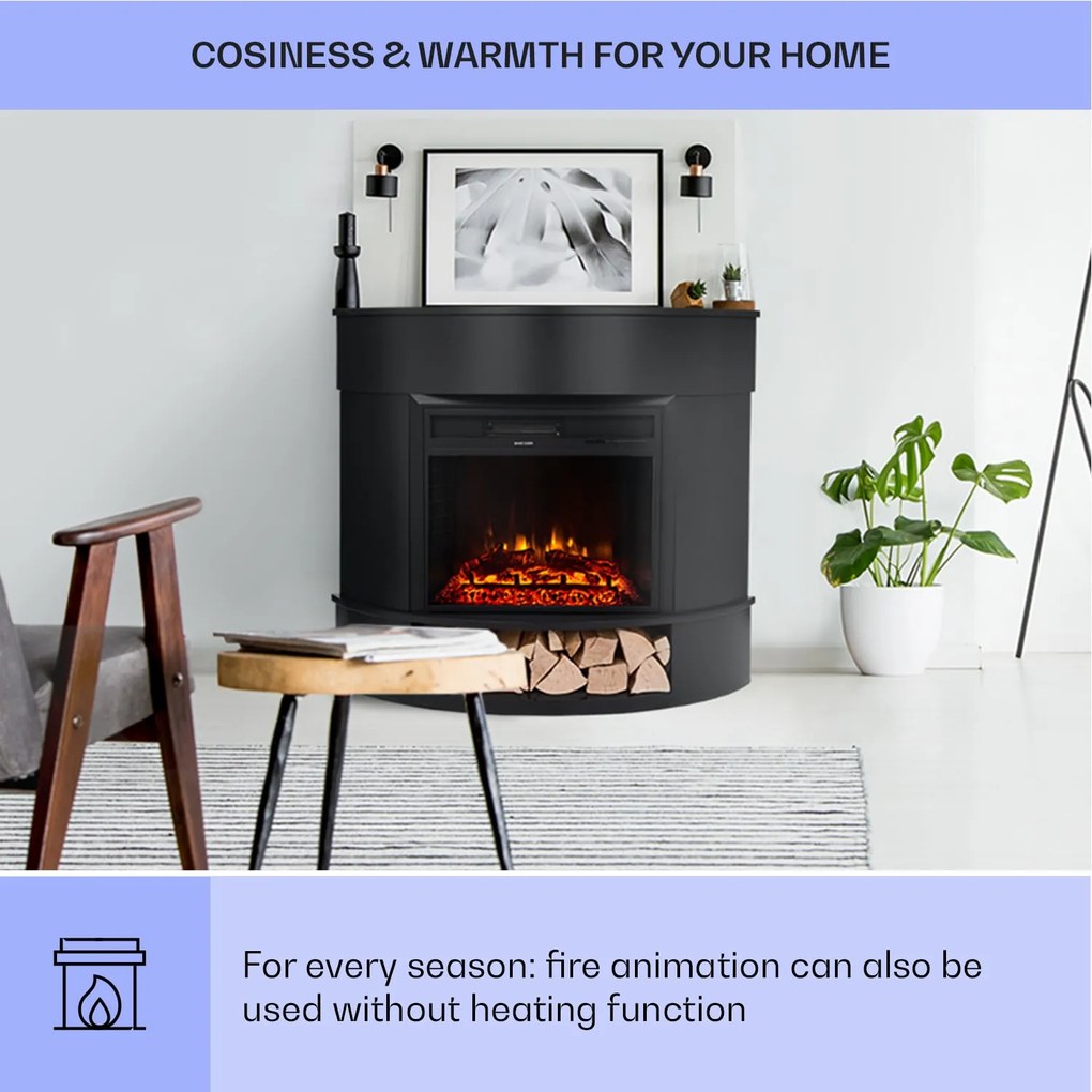 Klarstein Loloru Electrokamin Electrokamin Heizlüfter 900/1800W Wochentimer Fernbedienung