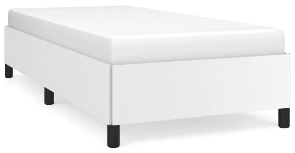 347234 vidaXL Cadru de pat, alb, 100x200 cm, piele ecologică