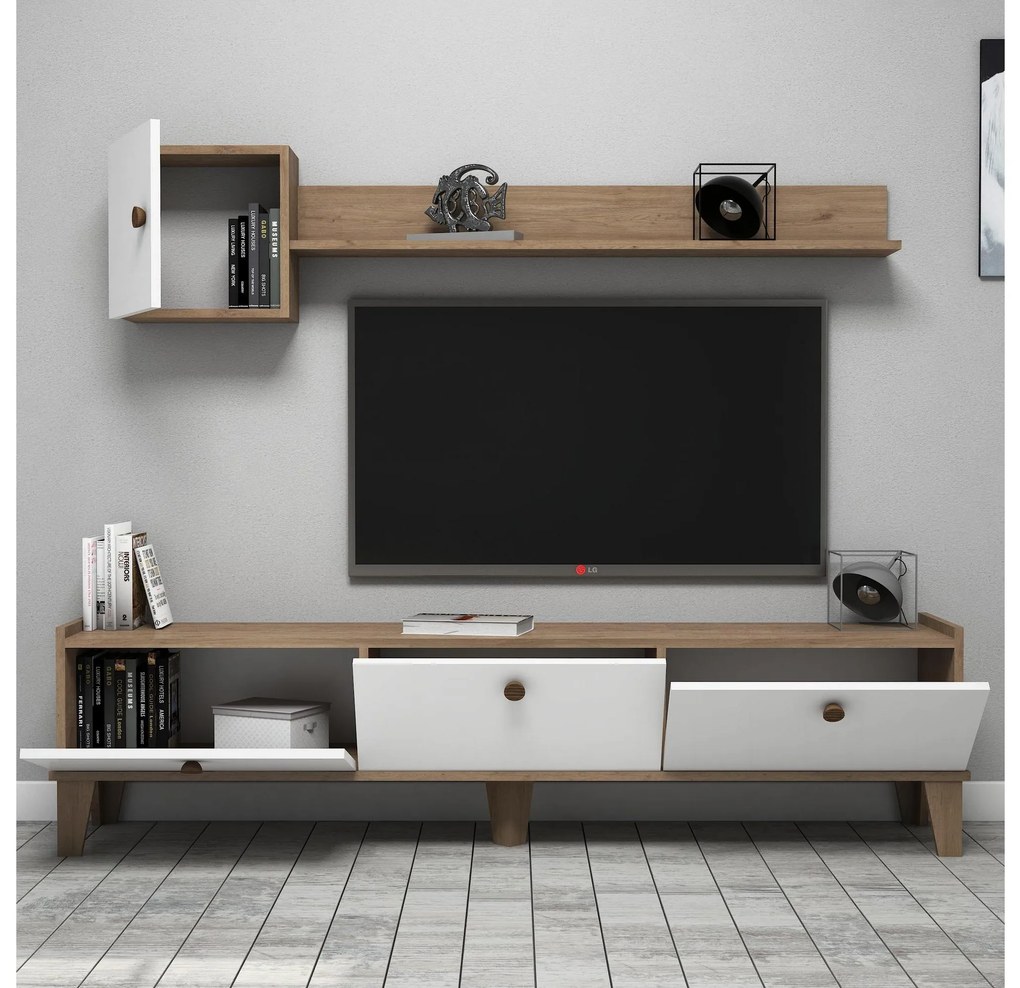 Mobilier living Summer (stejar + alb). 1088301