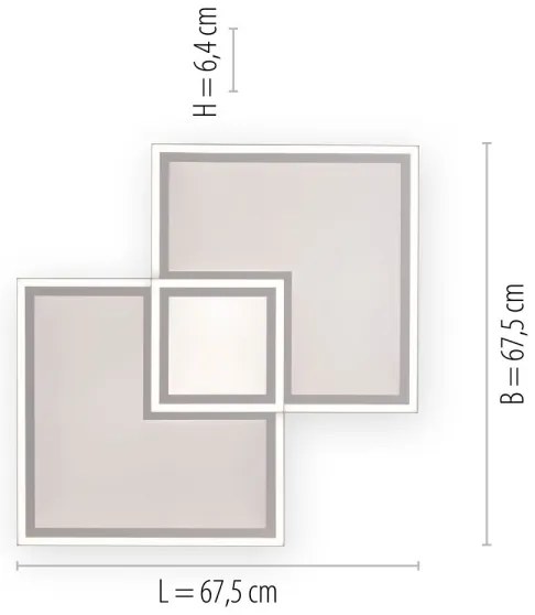 Plafonieră LED dimabilă EDGING LED/51W/230V Leuchten Direkt 14855-16 + telecomandă
