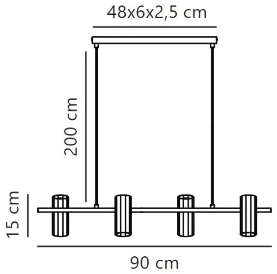 Lustră pe cablu Nordlux ALANIS 4xGU10/15W/230V negru