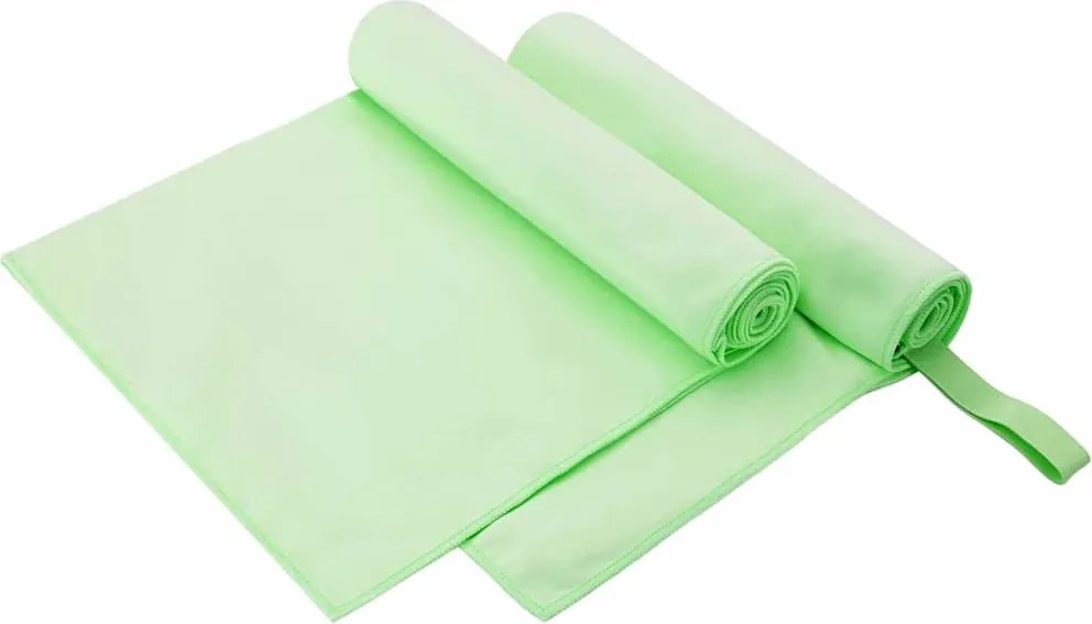vidaXL Prosoape Sport 2 pcs Verde 100 x 50 cm Poliester și poliamidă