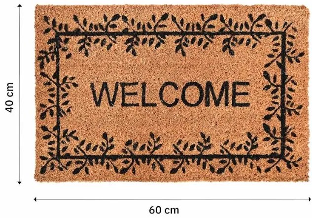 Covoraș de curățare intrare PVC și Cocos 40x60cm Welcome Black