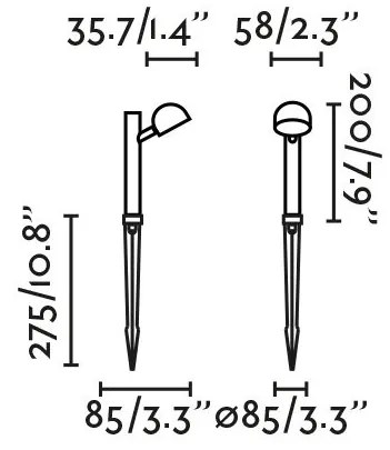 Lampa LED cu tarus iluminat exterior IP65 BROT H-20cm