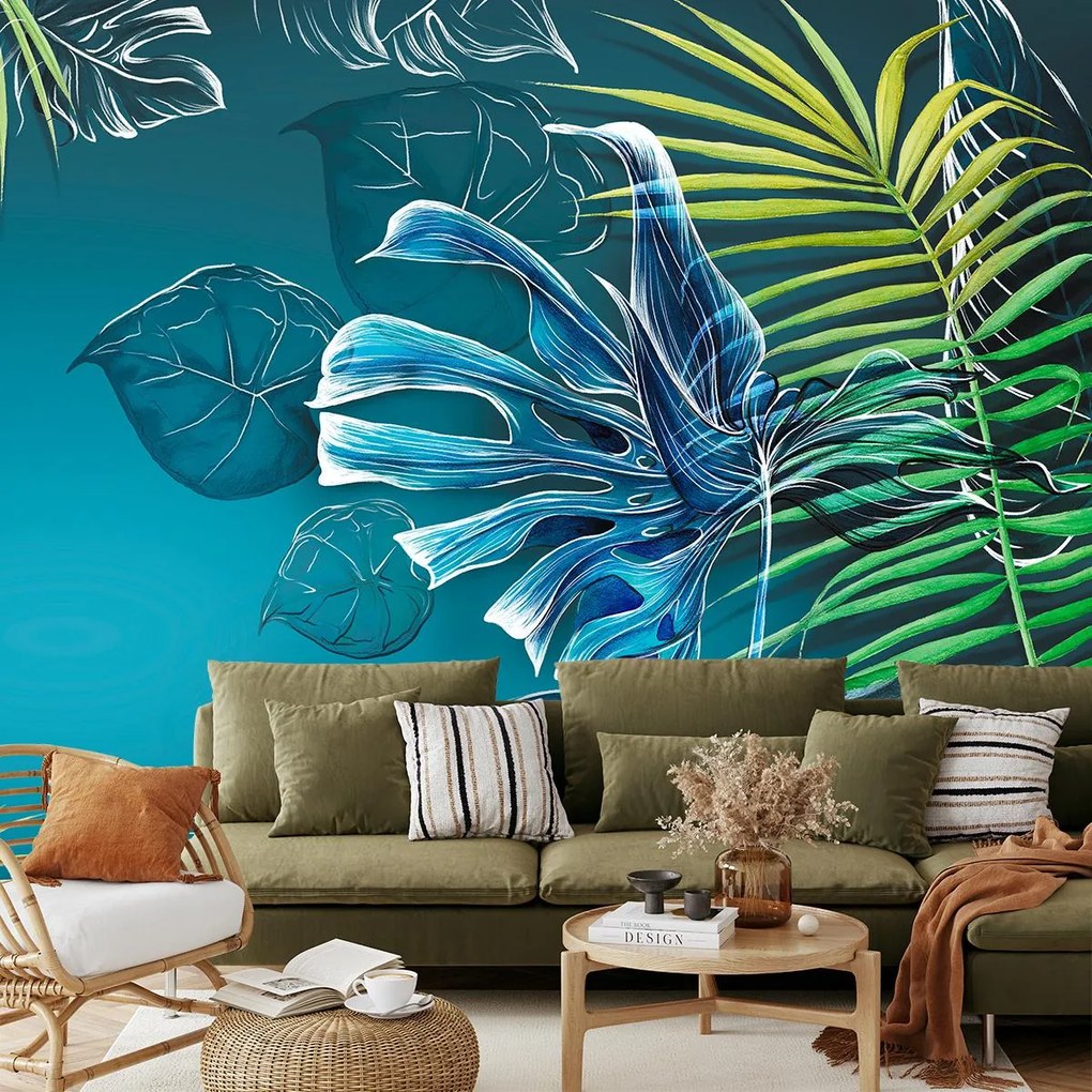 Fototapet - Frunzele plantelor tropicale (147x102 cm)