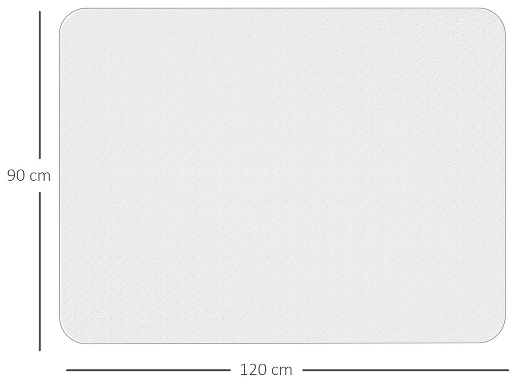 HOMCOM Covor de Protecție pentru Podea, Covoraș pentru Scaun Birou Anti-alunecare din Plastic pentru Podea, 90x120 cm, Transaprent | Aosom Romania
