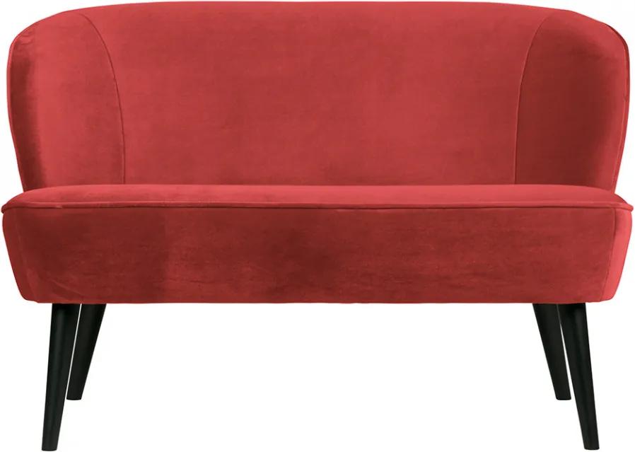 Canapea rosie din lemn de mesteacan si poliester pentru 110 cm Sara Woood