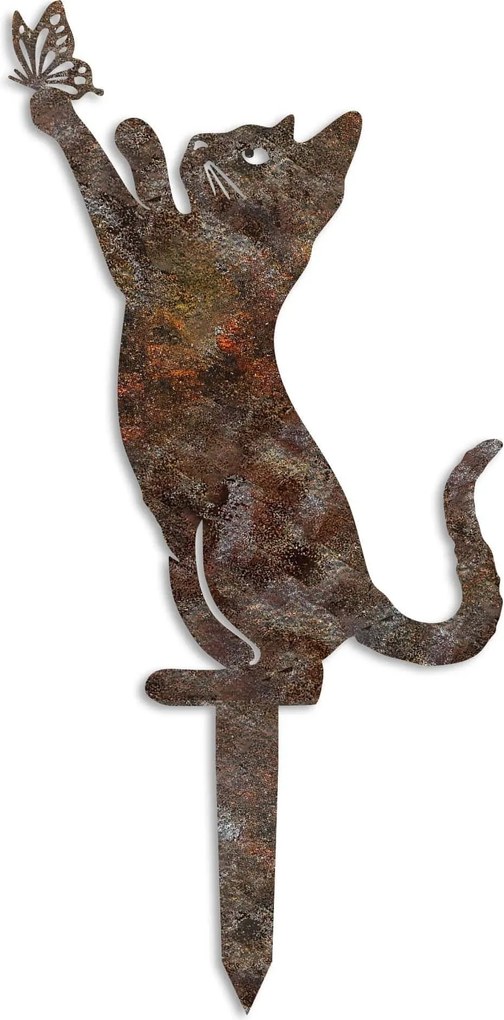 Decoratiune gradina CAT A-01, maro, metal, 24x34 cm