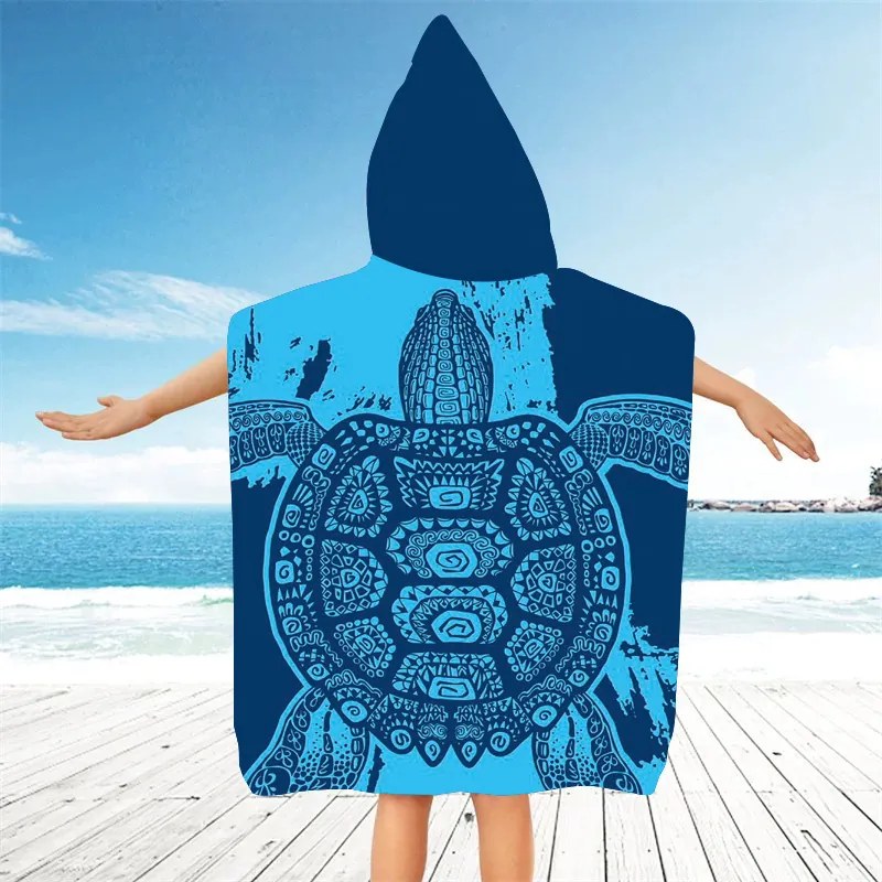 Set de poncho-uri de plaja INDIGO 2 bucati, albastru.