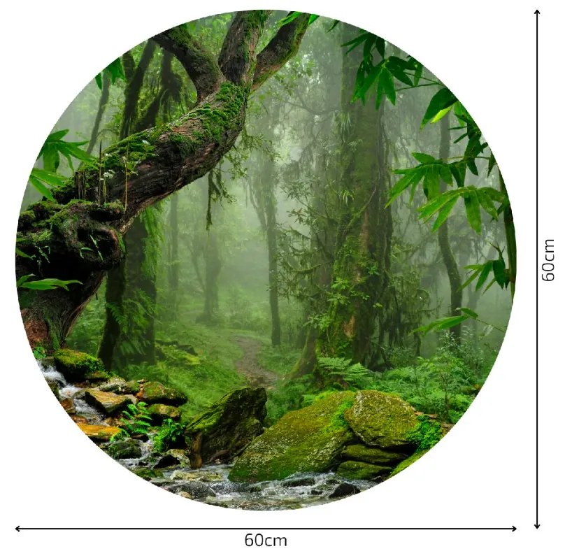 PIPPER. Autocolant circular de perete „Junglă misterioasă” mărimea: 100cm