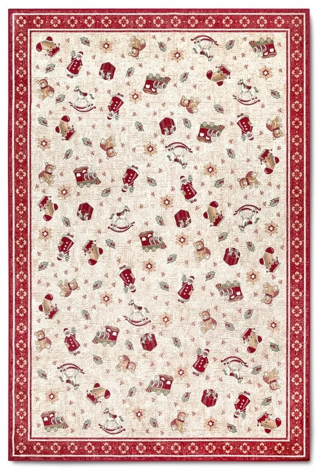 Covor roșu din amestec de bumbac 160x230 cm cu model de Crăciun Toy's Delight Red Christmas – Villeroy&Boch
