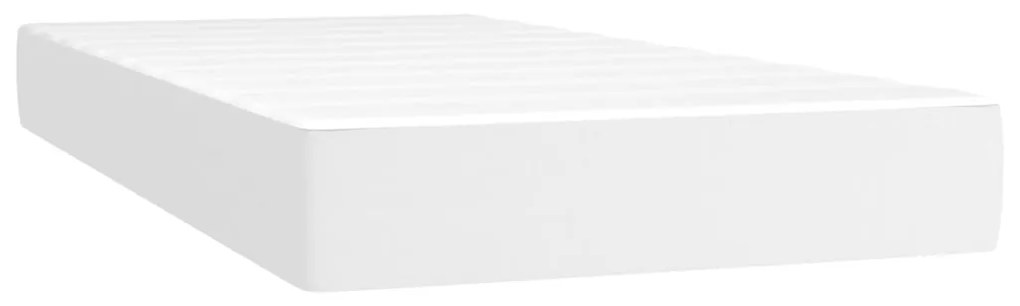 347703 vidaXL Saltea de pat cu arcuri, alb, 90x190x20 cm, piele ecologică