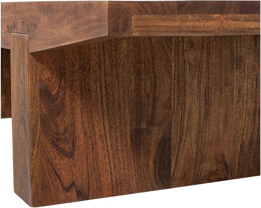 Măsuță de cafea în culoare naturală închisă din lemn de acacia 48x152 cm Eron – WOOOD