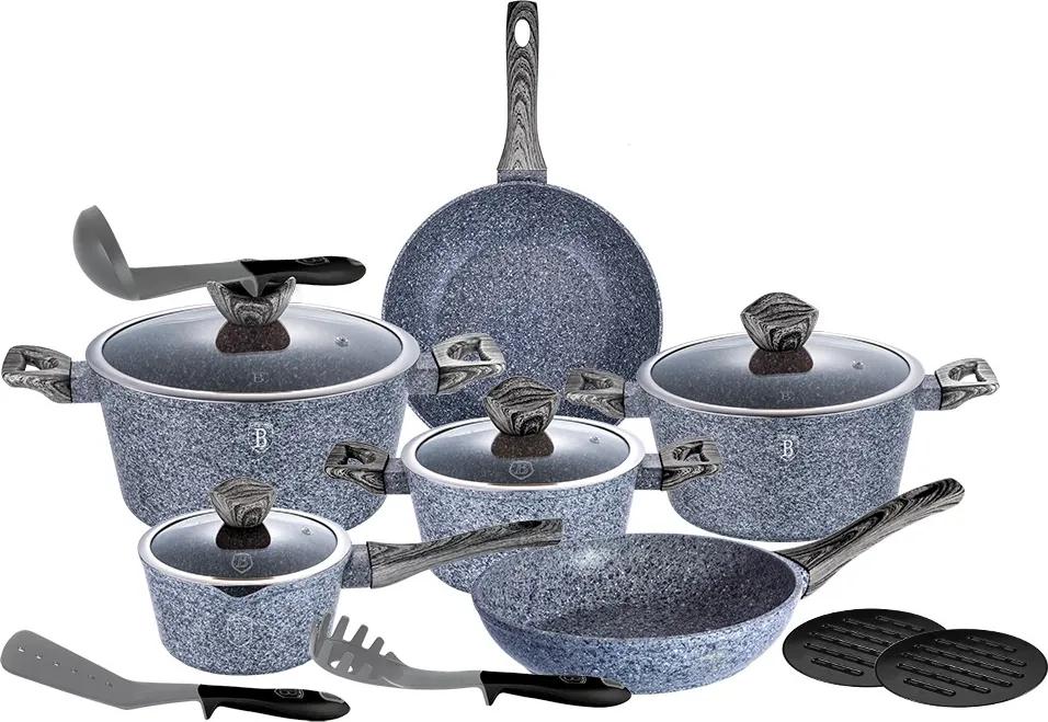 Set oale marmorate 15 piese Forest Line Dark Gray Berlinger Haus BH 1578