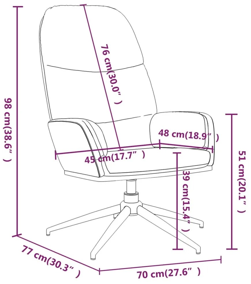 Scaun de relaxare cu taburet, maro, piele intoarsa artificiala Maro