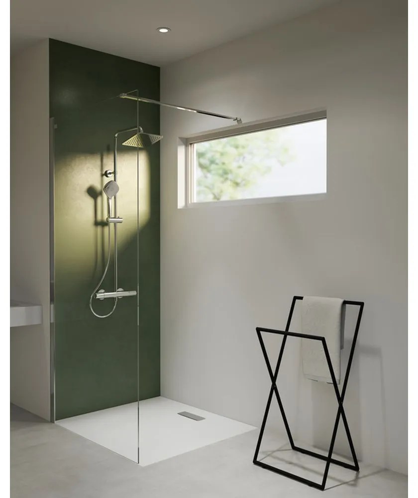 Perete de dus Wetroom 90 cm, silver bright   sticla transparenta 900x1950 mm