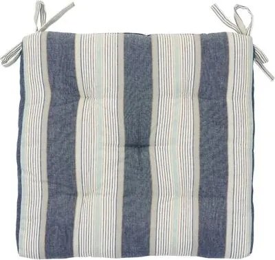 Pernă pătrată pentru scaun din bumbac în dungi, 45×45 cm, „Stripe Chair Pad"