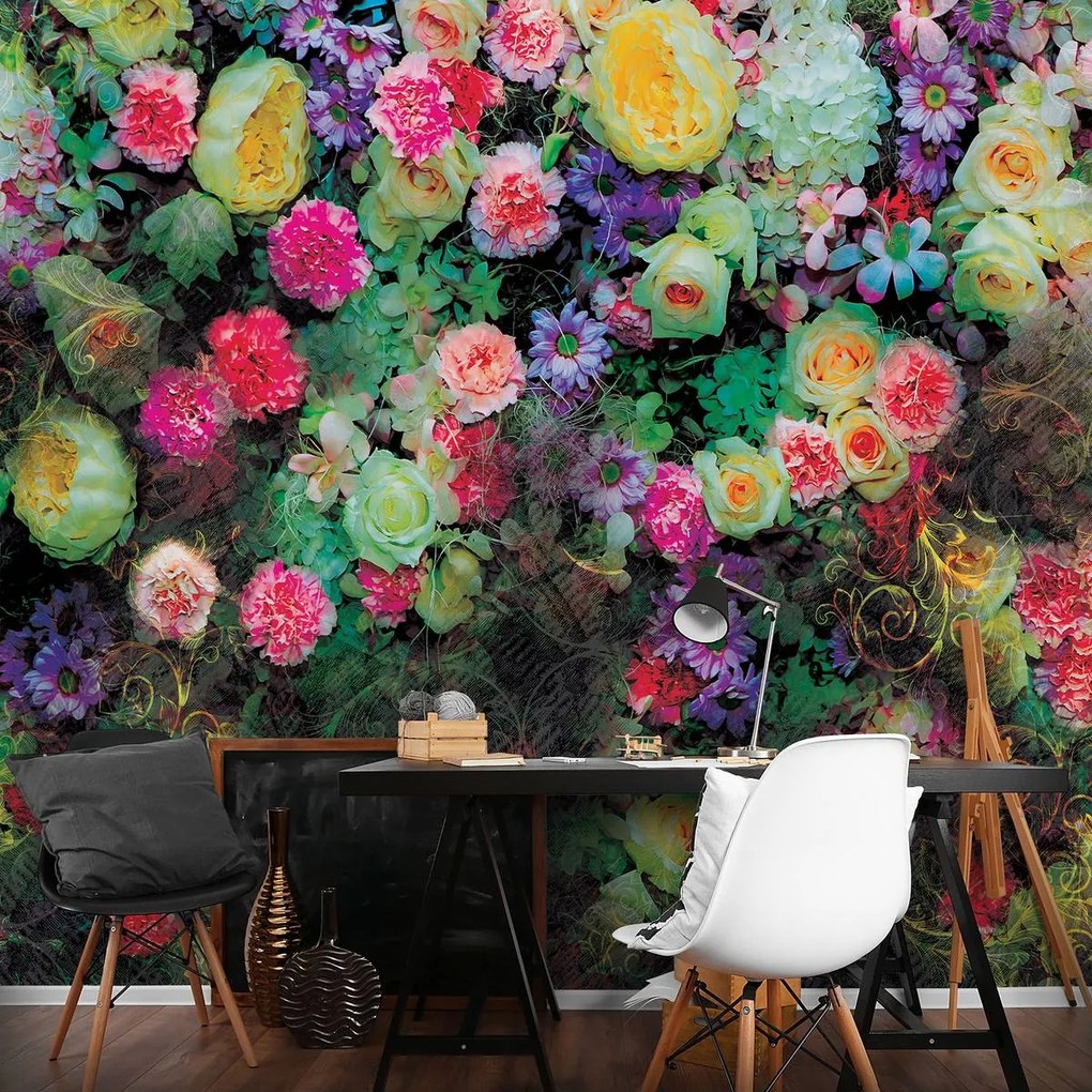 Fototapet - Flori colorate (254x184 cm)