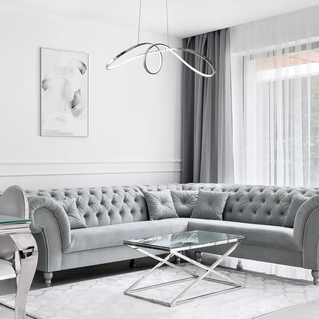 Lustra LED suspendata design modern Aisha crom