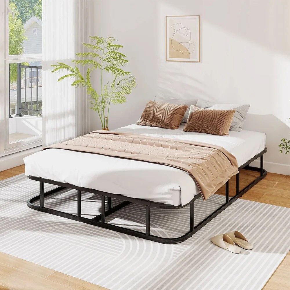 Cadru pat matrimonial din metal, 137x190 cm